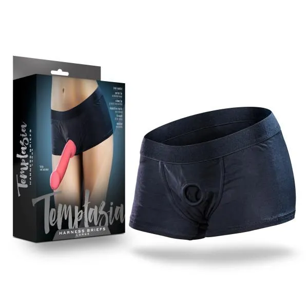 Female Sex Toys Blush Temptasia Panty Harness Briefs Medium Black