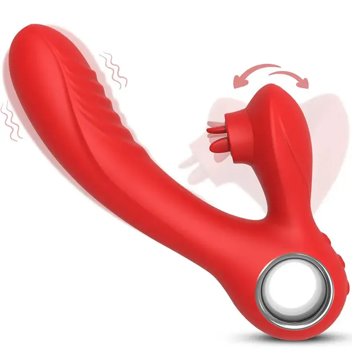 Female Sex Toys OOTYEMO Three Flappable Leaves Tongue Vibrator