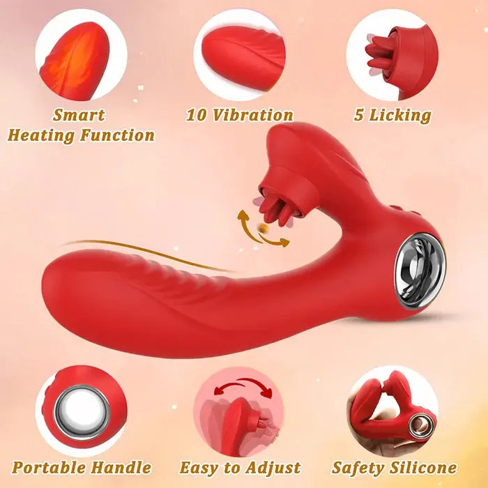 Female Sex Toys OOTYEMO Three Flappable Leaves Tongue Vibrator