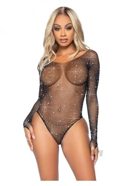 Galaxy Star Rhinestone Bodysuit Os Blk Seductucom Teddies And Bodies