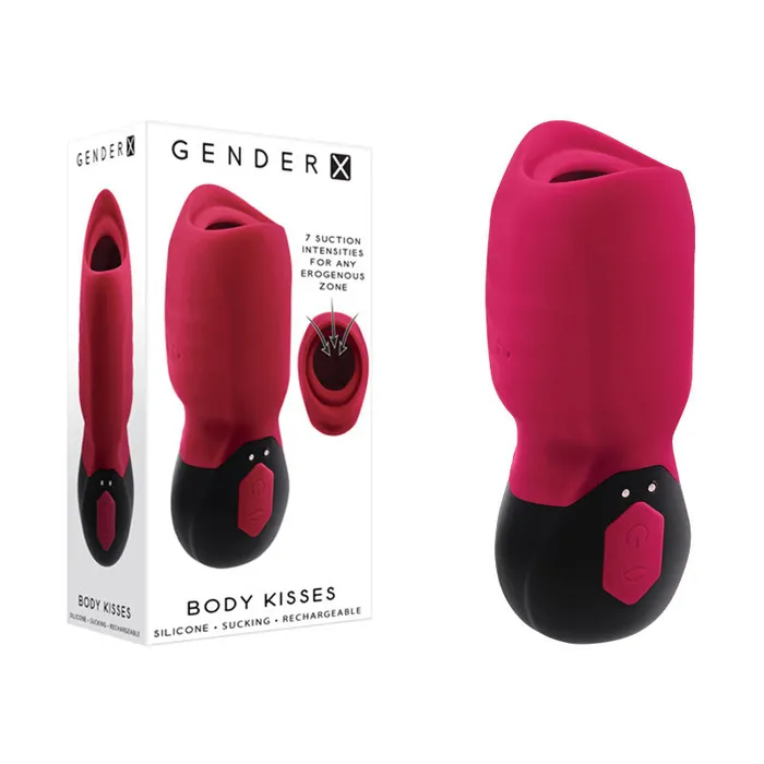 Gender X Anal Gender X BODY KISSES BlackRed USB Rechargeable Sucking Stimulator