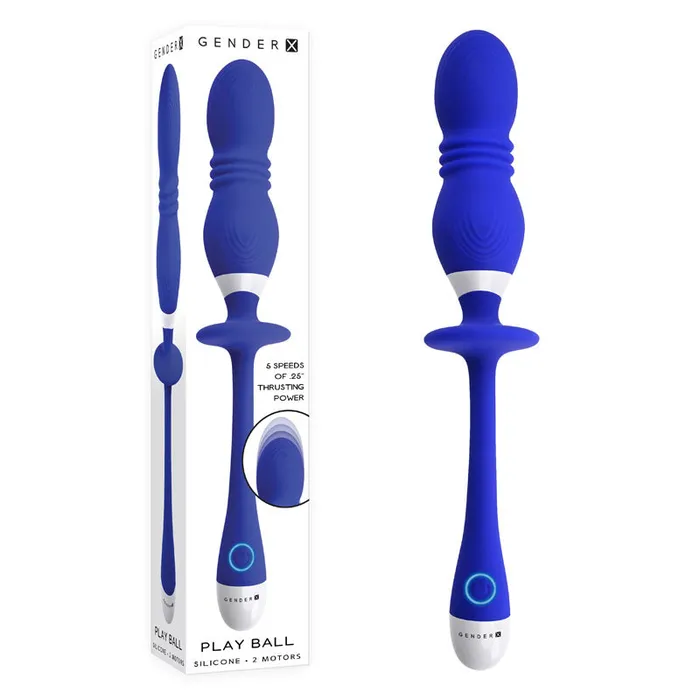 Gender X Gender X PLAY BALL Blue 25 cm USB Rechargeable Thrusting Vibrating Orbs Vibrators