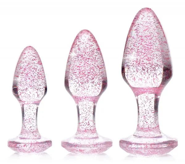 Glitter Gem Anal Plug Set Pink Booty Sparks Anal