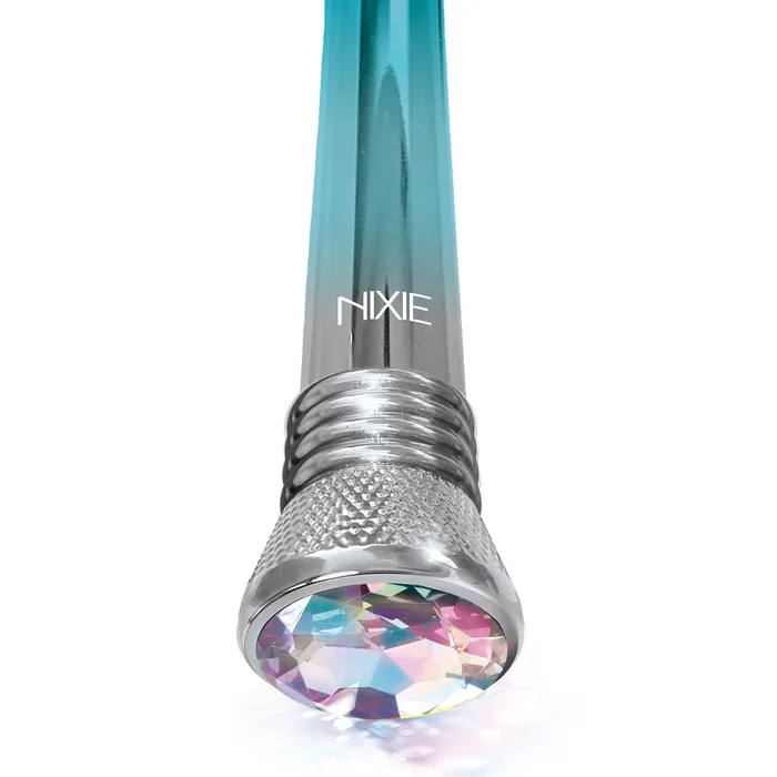 Global Novelties llc Vibrators Nixie Jewel Ombre Bulb Vibe 10 Function Blue Glow wstorage bag