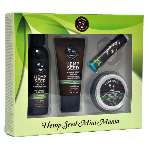 Hemp Seed Mini Mania Guavalava Guava Blackberry Scented Lotion Kit 4 Piece Set Earthly Body Couples