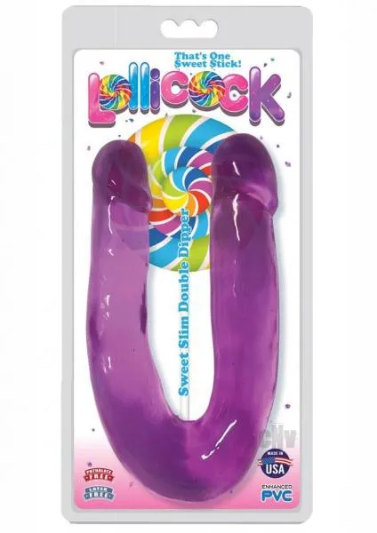 Lollicock Sweet Slim Double Dip Grape Curve Novelties Dildos