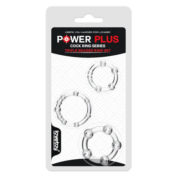 Lovetoy Male Sex Toys Power Plus Triple Beaded Ring Set