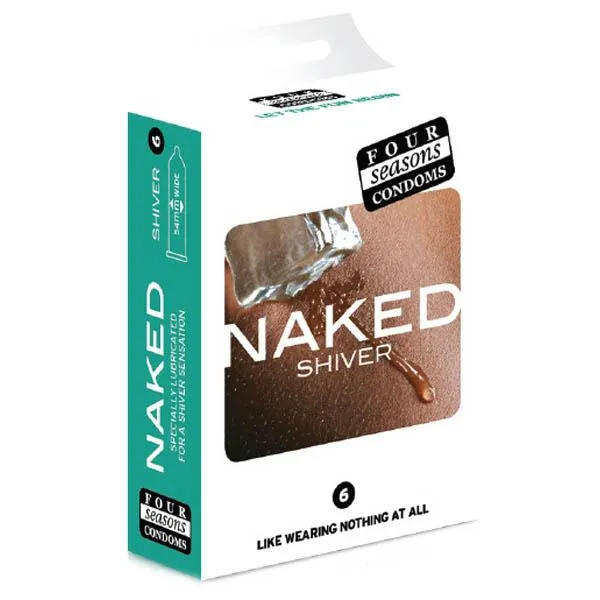 Male Sex Toys Australian Therapeutic Supplies PL Naked Shiver Ultra Thin Lubricated Condoms 6 Pack