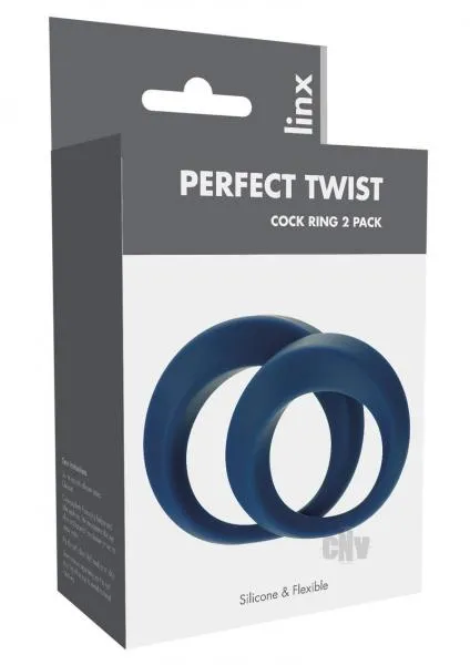 Male Sex Toys Linx Perfect Twist Cock Ring Set Blue Os Seductucom