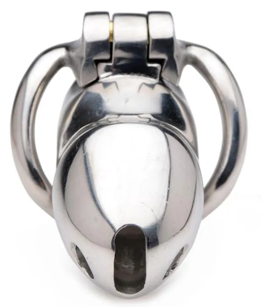 Male Sex Toys Master Series Rikers 24 7 Stainless Steel Locking Chastity Cage