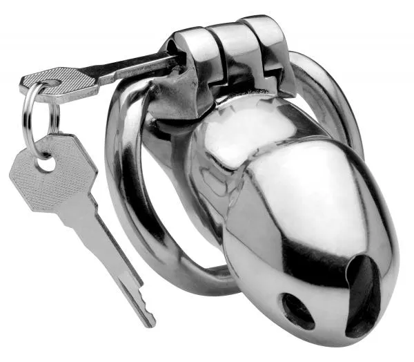 Male Sex Toys Master Series Rikers 24 7 Stainless Steel Locking Chastity Cage