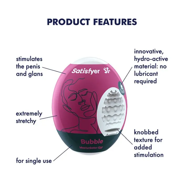 Male Sex Toys Satisfyer Masturbator Egg Bubble