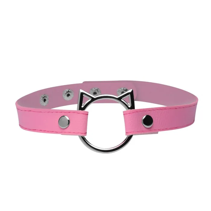 Male Sex Toys XR Brands The Master Series Kinky Kitty Ring Slim Choker Pink