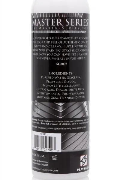 Master Series Jizz Unscented Water Based Lube 8oz Vibrators