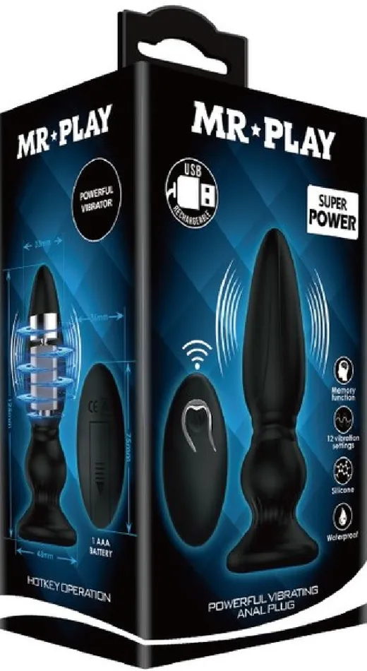 Mr Play Powerful Vibrating Anal Plug Black Pretty Love Anal