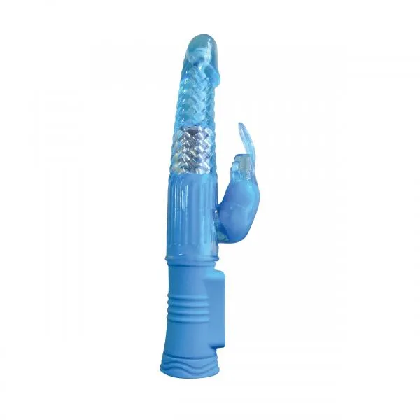 NS Novelties Vibrators Deluxe Slim Rabbit Vibe Blue