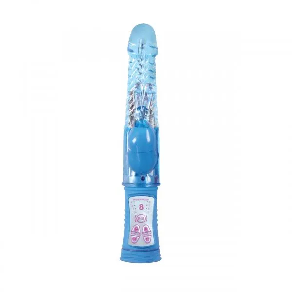 NS Novelties Vibrators Deluxe Slim Rabbit Vibe Blue