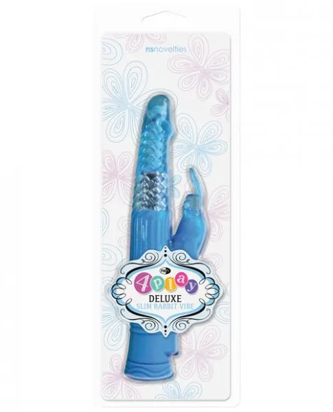 NS Novelties Vibrators Deluxe Slim Rabbit Vibe Blue