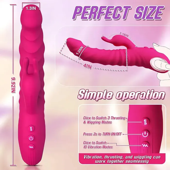 OOTYEMO LuxeThrust 3in1 Rabbit Vibrator Female Sex Toys