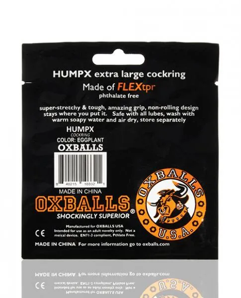 Oxballs Humpx Extra Large Cock Ring Eggplant Purple Oxballs Male Sex Toys