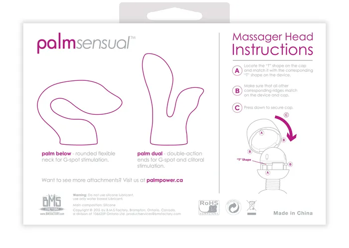 PalmPower Female Sex Toys PalmSensual Massager Heads For use with PalmPower