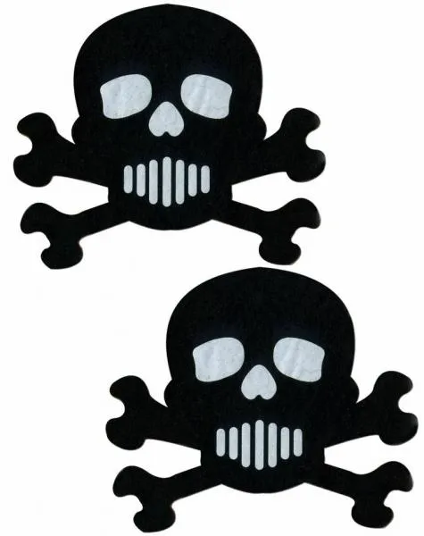 Pastease Brand Pasties Anal Skull Crossbones Black White Pasites OS