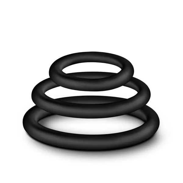 Performance Vs4 Pure Premium Silicone Cockring Set Black Blush Anal