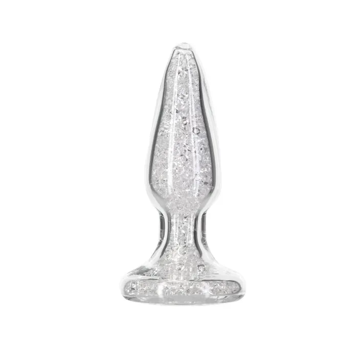 Pillow Talk Fancy Luxurious Glass Anal Plug with Clear Gem BMS Factory Male Sex Toys