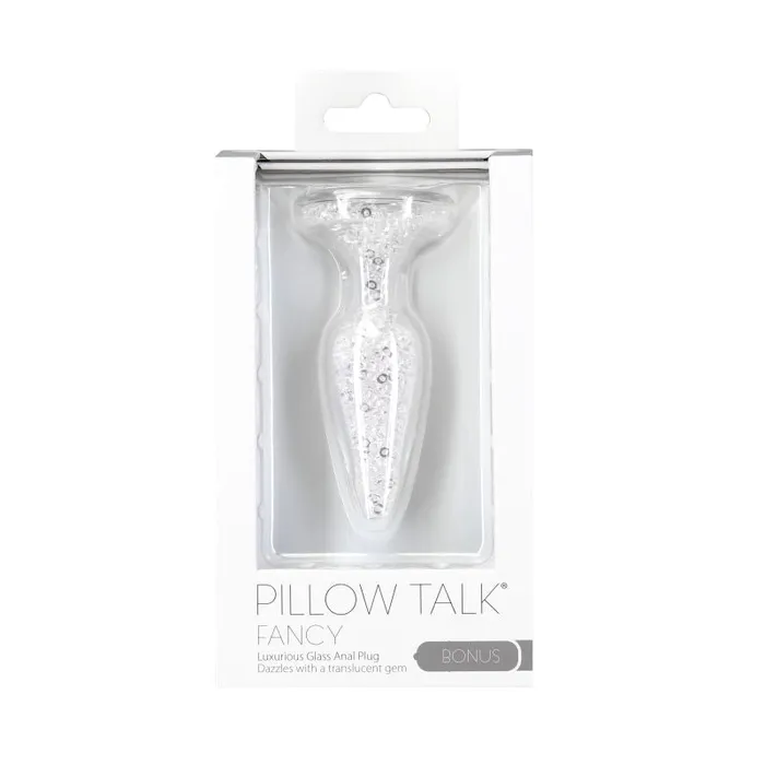 Pillow Talk Fancy Luxurious Glass Anal Plug with Clear Gem BMS Factory Male Sex Toys