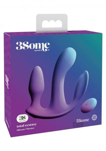 Pipedream Vibrators 3 Some Total Ecstasy Silicone Vibrator Purple