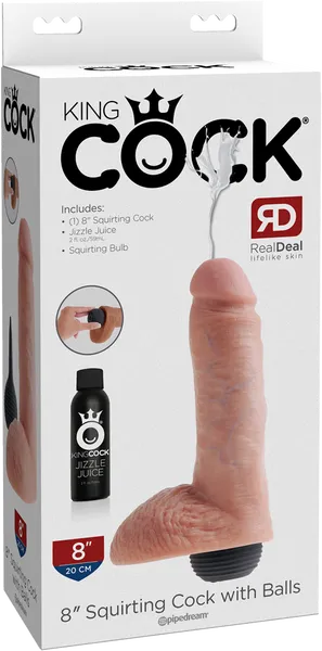 Pipedreams Dildos King Kock 8 Squirting Cock With Balls Flesh