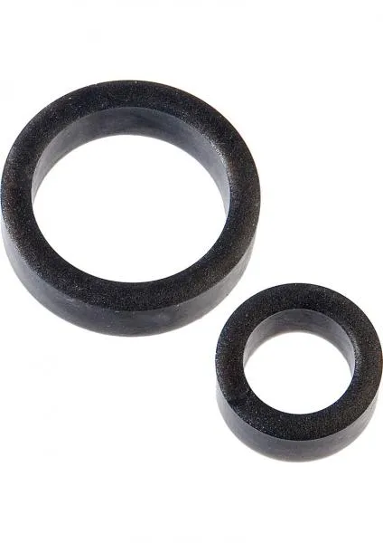 Platinum Silicone The C Rings Cock Ring Two Pack Black Platinum Premium Silicone Male Sex Toys