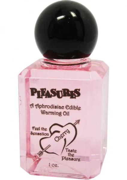 Pleasures Aphrodisiac Edible Warming Oil Cherry 1oz Seductucom Female Sex Toys