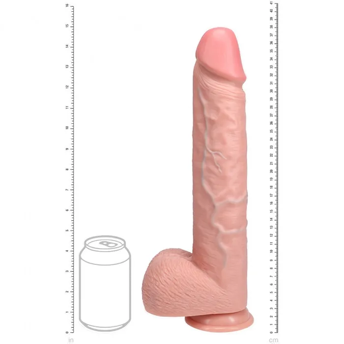 Realrock RealRock Ultra Realistic Skin Extra Large Straight with Balls 15 38 cm Flesh Female Sex Toys