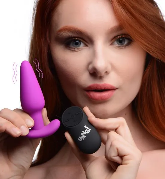 Remote Control 21x Vibrating Silicone Butt Plug Purple Bang Anal