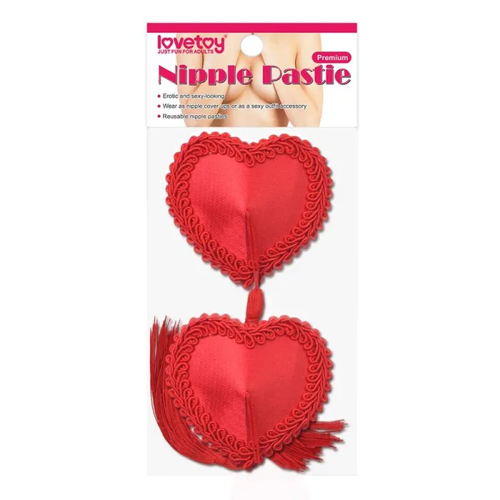 Reusable Red Heart Tassels Nipple Pasties Lovetoy Anal