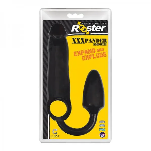 Rooster Xxxpander Smooth Sheath Black Curve Novelties Anal