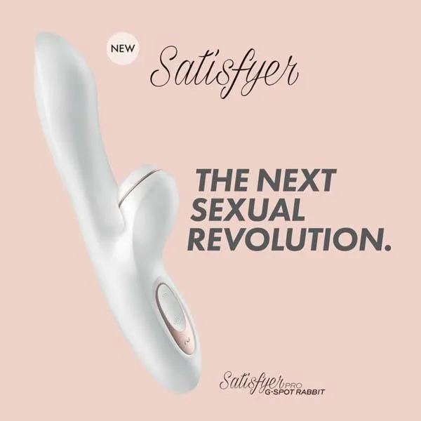 SATISFYER USD Female Sex Toys Satisfyer Pro GSpot Rabbit White 22 cm USB Rechargeable Rabbit Vibrator with TouchFree Clitoral Stimulator