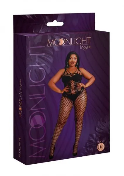 Seductucom Bodystockings Playsuits Moonlight Plus Model 04 Black Bodystocking