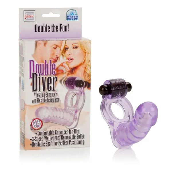 Seductucom Couples Double Diver Dual Penetration Vibrating Cock Ring