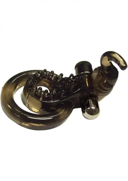 Seductucom Couples Xtreme Xtasy Black Elephant Vibrating Cock Ring Waterproof