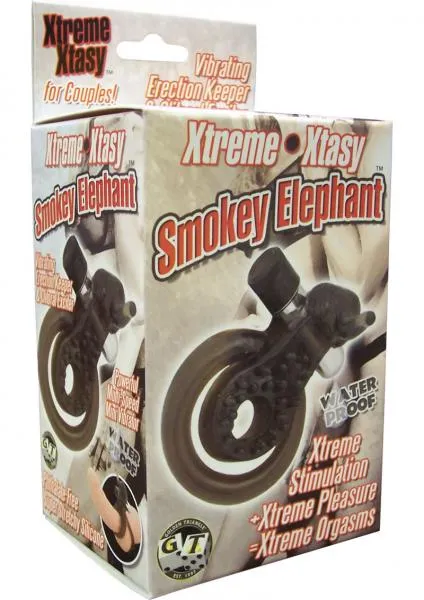 Seductucom Couples Xtreme Xtasy Black Elephant Vibrating Cock Ring Waterproof