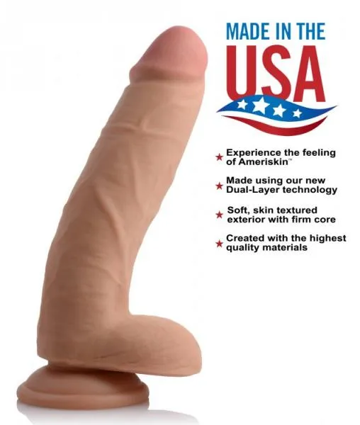 Seductucom Dildos Usa Cocks 9in Ameriskin Dildo Light