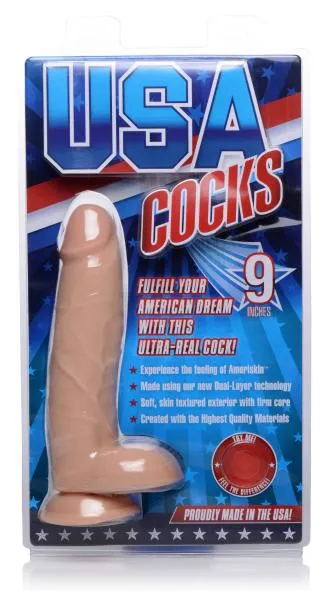 Seductucom Dildos Usa Cocks 9in Ameriskin Dildo Light