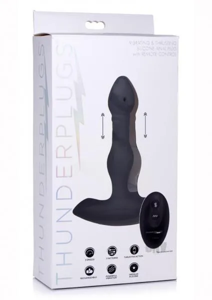 Seductucom Thunder Plugs Vibe And Thrust Plug Black Anal