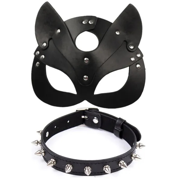 sextoypremium PORN FETISH HEAD MASK WHIP BDSM BONDAGE RESTRAINTS PU LEATHER CAT HALLOWEEN MASK ROLEPLAY SEX TOY FOR MEN WOMEN COSPLAY GAMES Couples