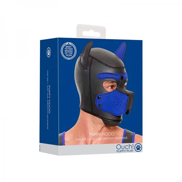 Shots America LLC Anal Puppy Play Neoprene Puppy Hood BlueBlack