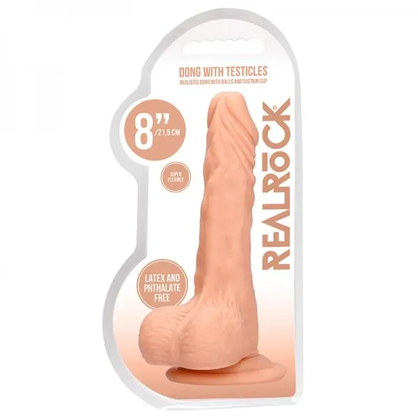 Shots Dildos Real Rock Realistic Dildo With Balls 8 20 Cm Vanilla