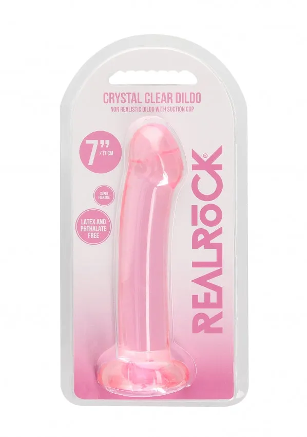 Shots Toys Female Sex Toys Realrock Crystal Clear Non Realistic Dildo With Suction Cup 67 17cm Pink