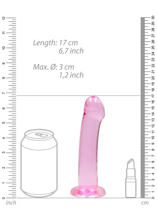 Shots Toys Female Sex Toys Realrock Crystal Clear Non Realistic Dildo With Suction Cup 67 17cm Pink